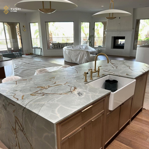 Yushi sang trọng Brazil Roma màu xanh quartzit đánh bóng đá trang trí nội thất ấn tượng quartzit tấm gạch - Product Image 3