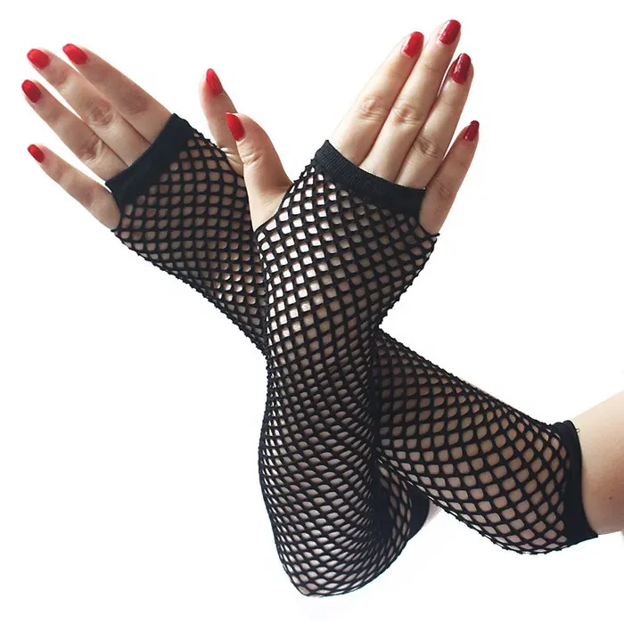 Gants en résille néon pour femmes,, Sexy, pour les jambes, bras, tenue de fête, fantaisie, sans doigts