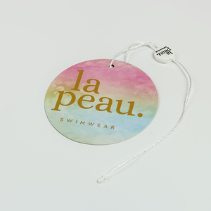 <strong>Round</strong> Clothing <strong>hang</strong> Tags <strong>Strings</strong> with Pin Paper Custom <strong>Printing</strong> Logo - Product Image 2