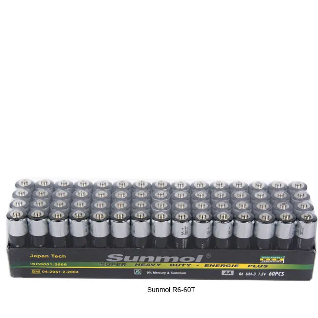 Углеродные первичные и сухие батареи 1,5 в AA R6