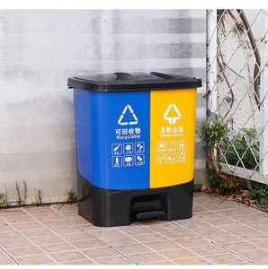 室外垃圾分类箱6L 20L 40L 60L隔离二合一脚踏板废物容器分类回收垃圾垃圾桶 - Product Image 6