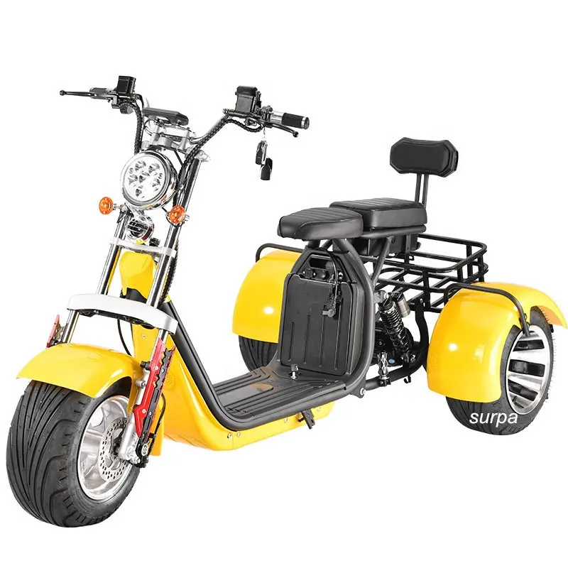 Электрический трехколесный электрический скутер/мотоцикл/трехколесный велосипед citycoco с аккумулятором 2000 Вт 60v1 2 Ач/20 Ач