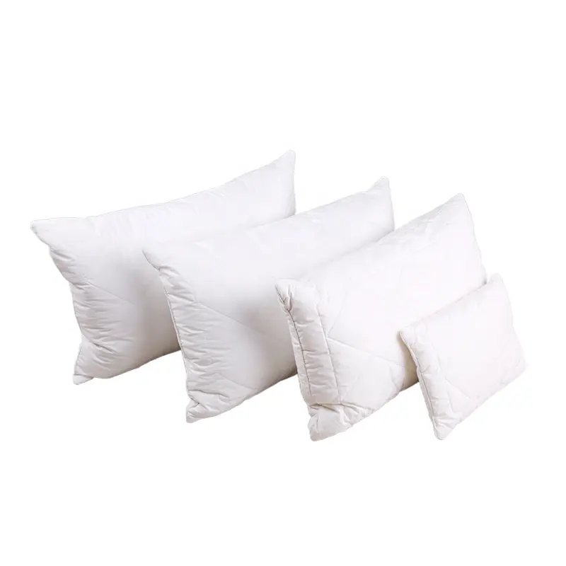 Factory supply luxury white best side sleeper pillows backrest quilted wool surface pillow for bed sleeping