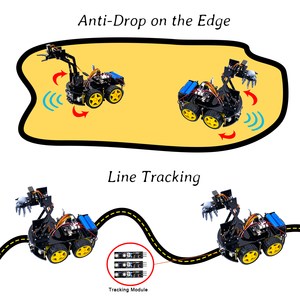 LAFVIN 4WD Roboterarm Car Kit für <span class=keywords><strong>Arduino</strong></span> Automation Smart Mechanical <span class=keywords><strong>Robot</strong></span> Car Kit