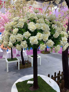 花の木B03592m人工ひまわり人工バラの木結婚披露宴屋内バラ