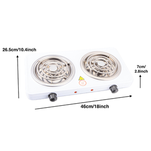 高品质双燃烧器2螺旋线圈家用烹饪热板电金属体炉 - Product Image 2