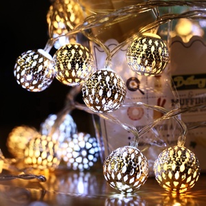 Hot 20 50 <strong>LED</strong> Fairy <strong>Lights</strong> Metal Moroccan Ball <strong>Led</strong> <strong>String</strong> <strong>Light</strong> Solar Operated for Holiday Christmas Wedding Party Decorations - Product Image 5