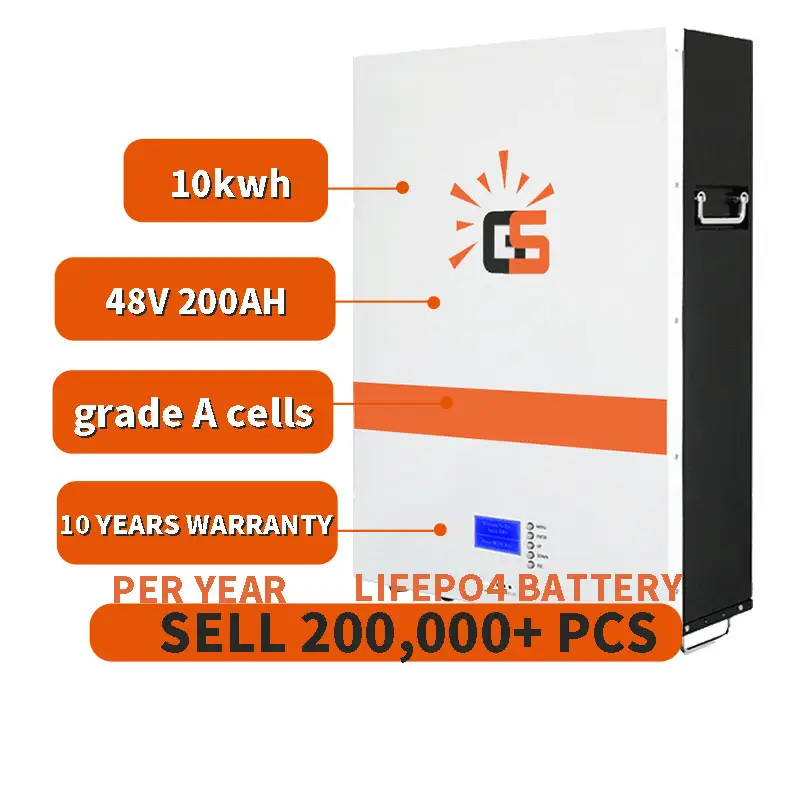 10年保証Lifepo4 Litium Powerwall 48V 200Ah 100ah 300ah家庭用ソーラーシステム用バッテリー