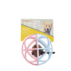 新款宠物发声猫玩具球形笼兔皮老鼠编织互动鼠笼猫球玩具