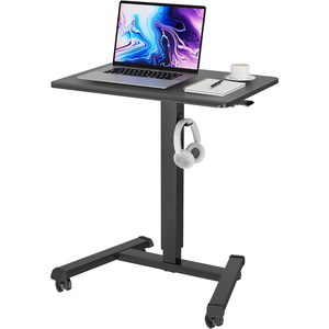 AJUNION Small Standing Desk Sit Stand Portable Rolling Laptop Desk with Lockable Wheels <strong>Computer</strong> Workstations Adjustable Height - Product Image 1