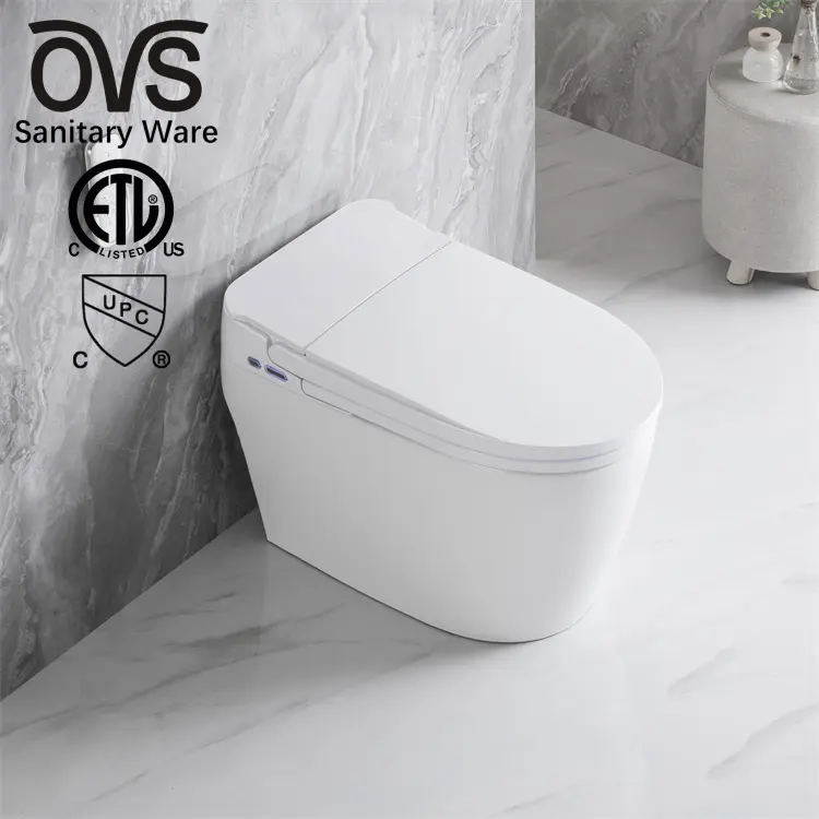 Ovs Zwaartekracht Spoeling Moderne High-End Automatische Badkamer Sanitaire Waren Vloer Gemonteerde Keramische Intelligente Toilet Slimme Toiletten