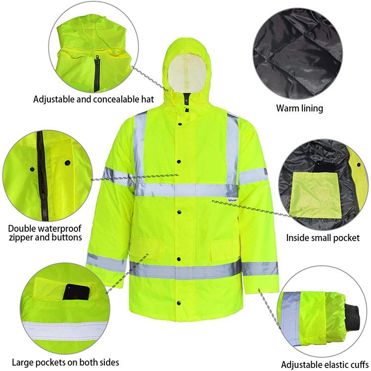 Bowins Mens Softshell Windproof Hi Vis Fully Reflective Jacket For Sale