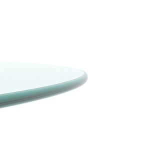 DB 24英寸透明钢化玻璃桌面1/4英寸厚圆形抛光边缘优雅餐桌 - Product Image 4