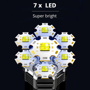Torcia a LED ad alta potenza potente torcia ricaricabile USB lampada da esterno portatile portatile batteria integrata COB 7 torce a LED - Product Image 5