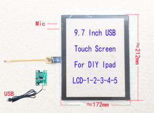 9.7英寸通用串行总线触摸屏数字化仪传感器，适用于收音机IPAD 1/3/4/5/6液晶1024*768 1536*2048支持Win7 8 10覆盆子皮 - Product Image 4