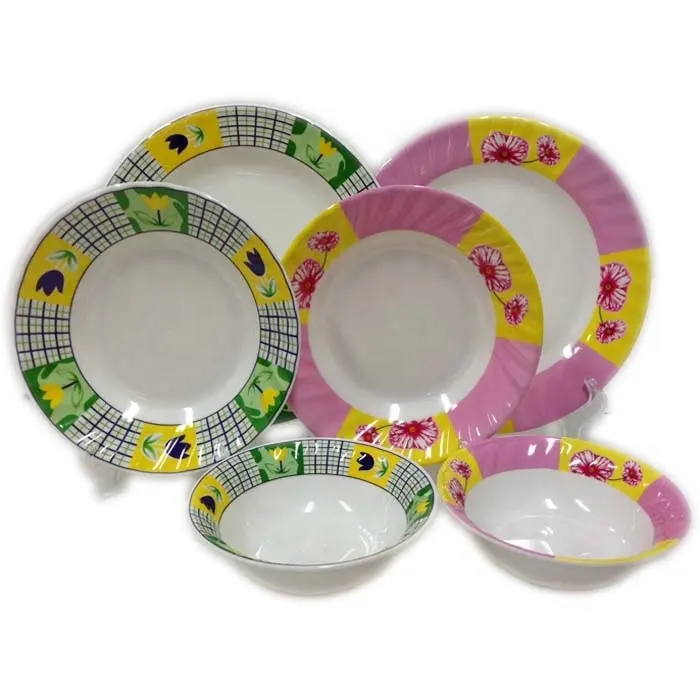 Onbreekbaar Kleur Print Wave Melamine Diner Set