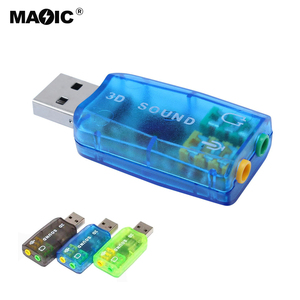 Mini Portable <strong>USB</strong> 2.0 3D Virtual 5.1 Soundtrack Sound <strong>Card</strong> External 2CH Speakers Microphone Earphone Interface for PC Computer - Product Image 4