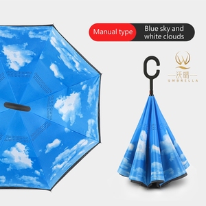 创意防风倒伞双层风口C形手柄雨成人倒伞 - Product Image 3