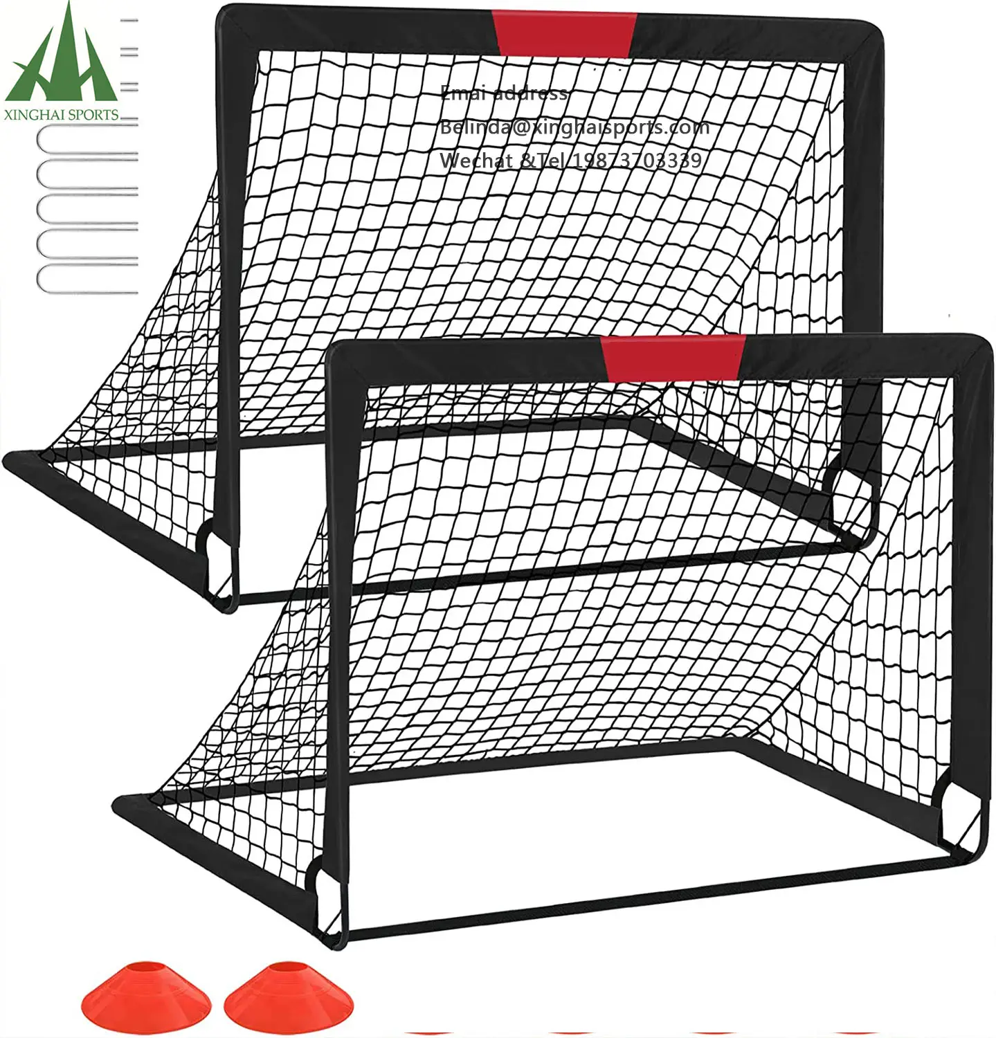 Mini portería de fútbol plegable portátil para niños, conjunto de portería de fútbol para patio trasero, equipo de entrenamiento para jugar al aire libre