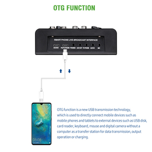 Sistema de consola mezcladora estéreo Digital BT de 3 canales, efecto de escena DSP, función OTG, mezclador de entrada XLR RCA, mezcladores de tarjetas de sonido de Audio - Product Image 6