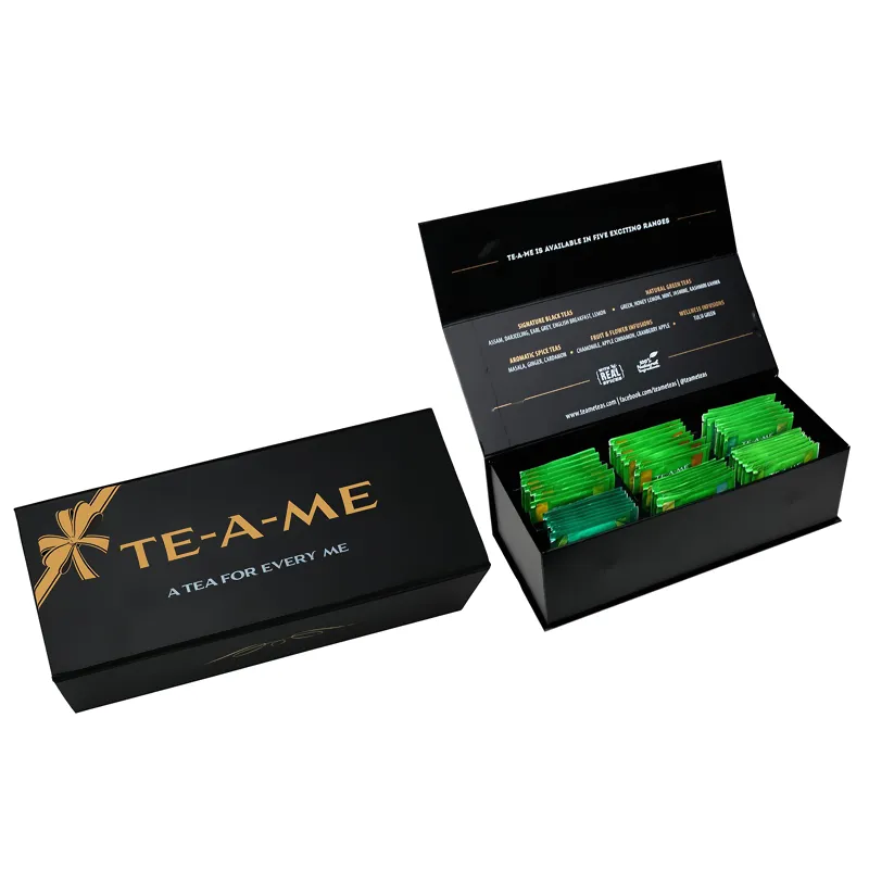 Изготовленный на заказ Логотип Печатный Высококачественный большой подарок зеленый чай упаковочная коробка с магнитной застежкой чайный пакетик картонные коробки