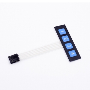 1x4 Interruptor de membrana de matriz de 4 teclas Teclado Panel de control de teclado flexible con botones de silicona de metal de goma Contacto de cúpula de metal - Product Image 1
