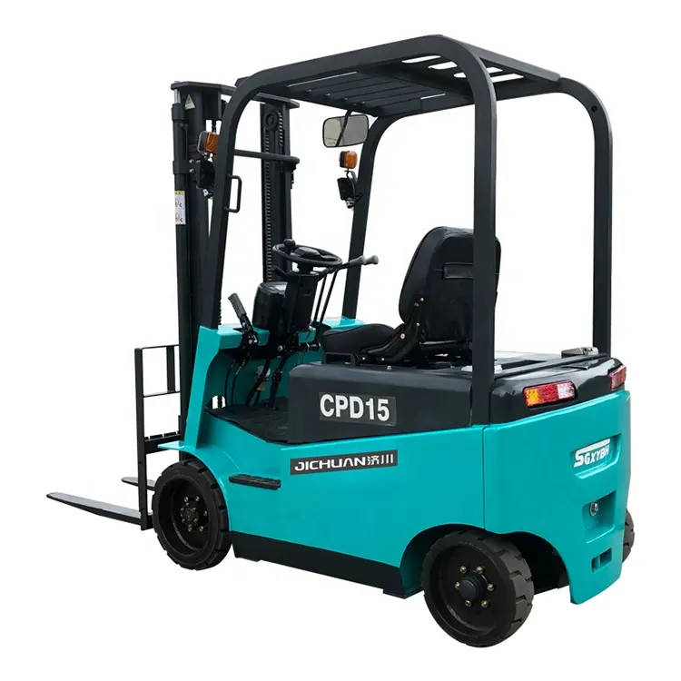 Truk Forklift listrik Mini 1 TON Forklift medan kasar kecil