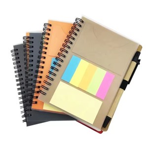 Venta al por mayor PP cubierta espiral Bloc de notas logotipo personalizado Mini Notebook Memo Bloc de notas adhesivas con bolígrafo