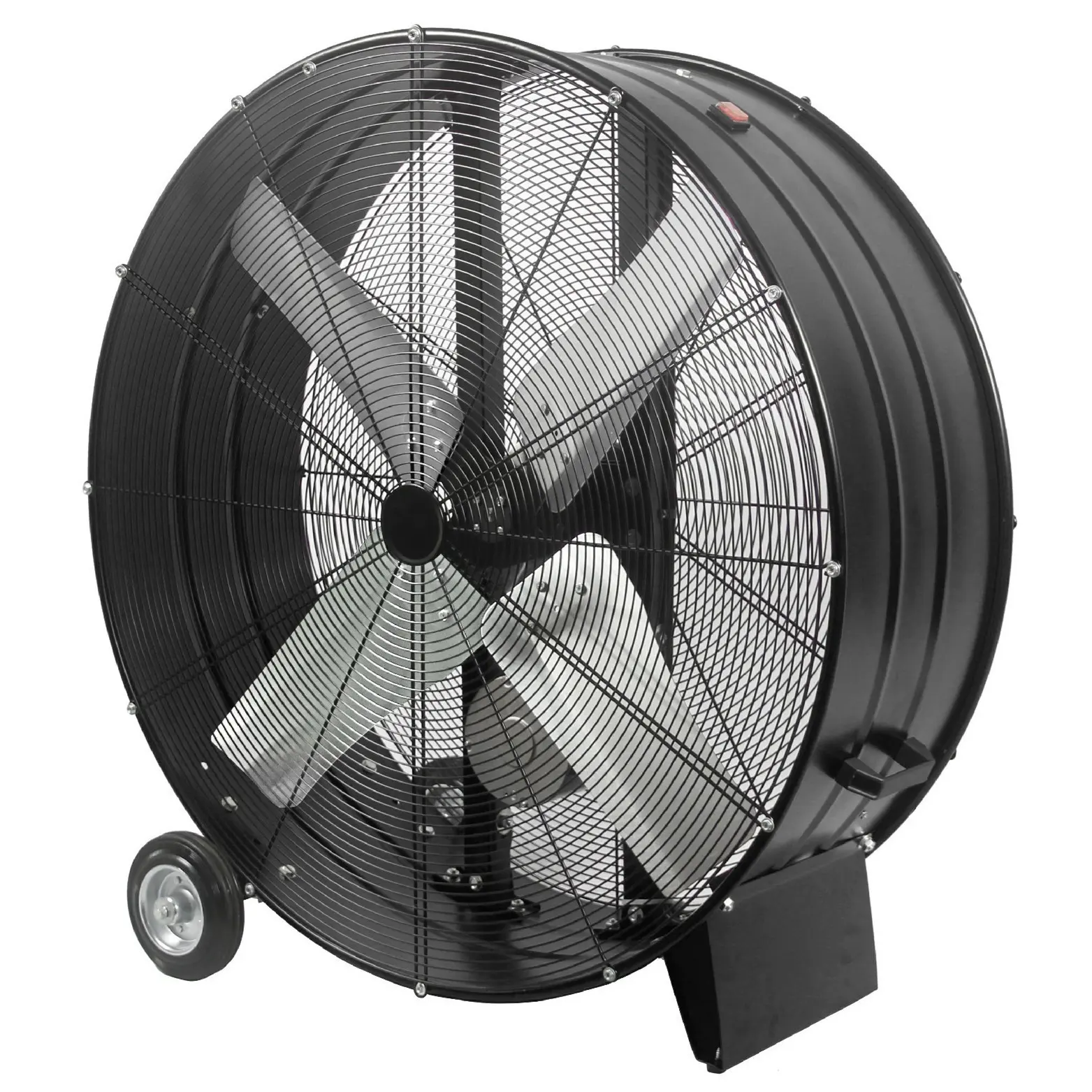 24 인치 금속 바닥 환기 드럼 팬 250W 에너지 절약 3 속도 고속 중장비 산업용 송풍기