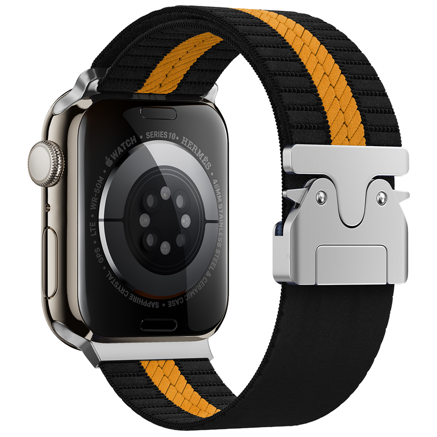 A4#Black/Orange Double Stripes