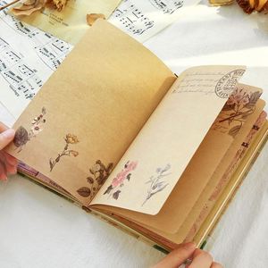 复古A5创意花卉手帐笔记本精装牛皮纸内芯彩色彩页写生 - Product Image 2