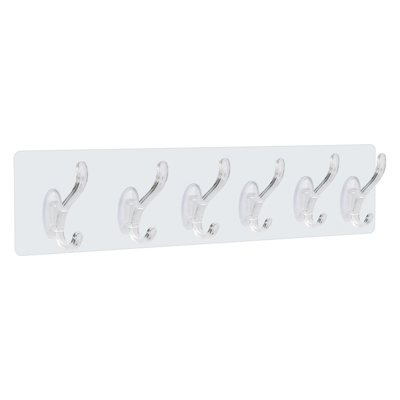 6-piece transparent acrylic coat hook (bulk)
