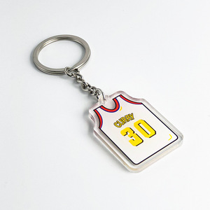 Sıcak satış plastik akrilik <span class=keywords><strong>NBA</strong></span> yıldız Jersey anahtarlık araba anahtarlık kolye promosyon hediye anahtarlık