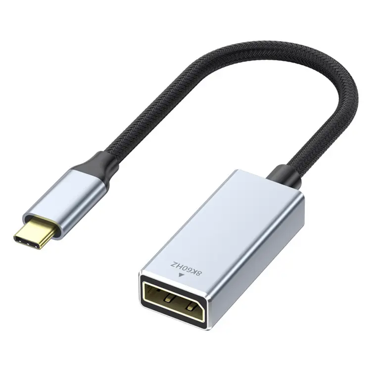 Tip C DP adaptörü 8K USB C erkek kaynağı Displayport genişletici kablosu 4K 144Hz DP 1.4 uzatma kablosu telefon dizüstü Tablet için