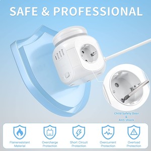 Alta Qualidade 4USB Mundo Portátil Universal Tomada Adaptador 1.5m Over-Charging Proteção Luz 9v/2a Entrada 15w Telefone Portátil 30W