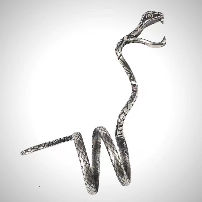 argent - Long serpent sinueux
