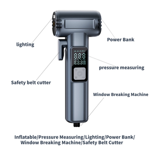 Multi Functional Wireless Inflation Pump with Window Breaker and Cutting Knife <strong>Function</strong> 150Psi Tire Inflator Air Pump - Product Image 2