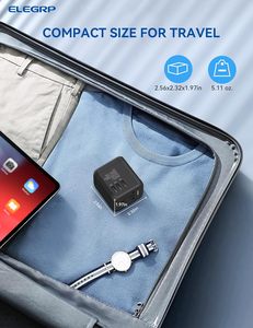 ELEGRP米国EU英国マルチプラグソケットアダプター国際パワーアウトレットコンバータユニバーサル旅行アダプターUSB Cポート - Product Image 6