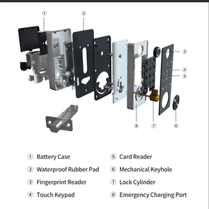 Smart Key Security Passcode IC-Karte Riegel-Türschloss Keyless Entry mit elektronischer Tastatur und mobiler APP Einfache Installation - Product Image 5