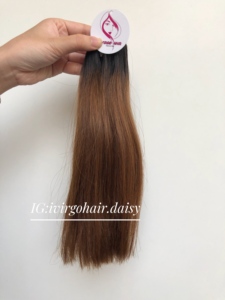 10 "-30" 1B/4/30 düz bakire vietnam insan saçı atkı çift çizilmiş 3 ton Ombre renkli uzantıları için 30 demetleri" - Product Image 5