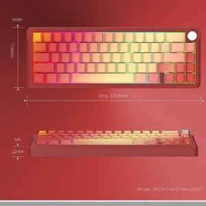 Kit de teclado mecánico AL65 Aluminio personalizado Tri-mode BT/2,4G/Tipo-C 65% Diseño RGB Base de teclado para juegos de intercambio en caliente - Product Image 5