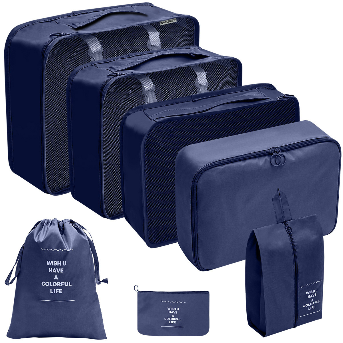 Sku-10-seven pieces navy blue