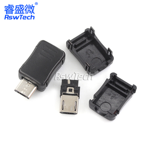 Micro USB A Smt 2.0 5 พินชายปลั๊กตัวเชื่อมต่อชิ้นส่วนโลหะคู่แถวกอง 4Pin หญิง Smd พอร์ตชาร์จ USB Connector ซ็อกเก็ต - Product Image 5