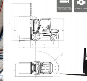 CE 3 Ton 3t dizel Forklift aynı sınıf Heli kamyon dizel Powered Forklift yan yükleyici dizel Forklift 4Wd liman için - Product Image 6