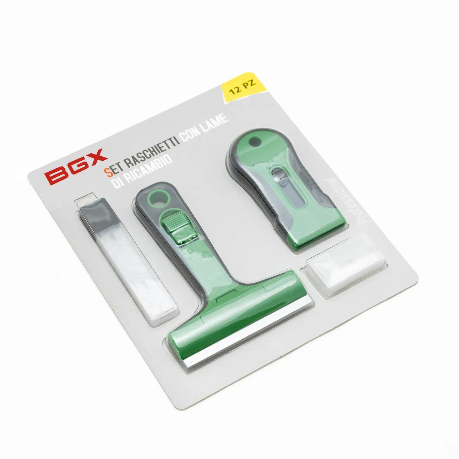BGX-cuchillo de masilla de hoja retráctil, raspador de vidrio, juego de cuchillos de limpieza, 12 Uds.