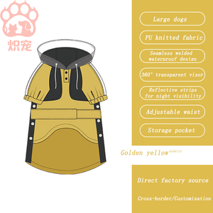 防水XS印花图案雨衣狗反光附件萨摩耶边境牧羊犬金毛雨天 - Product Image 3