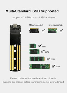 M.2 NVME SATA SSD Enclosure PCIe USB 3.1 10Gbps Gen2ฮาร์ดไดรฟ์อะแดปเตอร์ Sata To Usb Adapter - Product Image 4