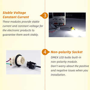 DMEX Brightest 1156 P21W LEDリバース電球CSPハイパワーCanbus LEDバックアップ電球、6000Kホワイト、24か月保証 - Product Image 4