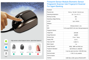 Windows Linux Android SDK biometrischer Finger abdrucks canner für mobilen biometrischen USB-Finger abdrucks canner - Product Image 3