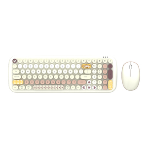 2.4GHz USB Wireless Typewriter <strong>Keyboard</strong> and <strong>Mouse</strong> with Two-block Colorful Round Key for Office <strong>Computer</strong> <strong>Use</strong>